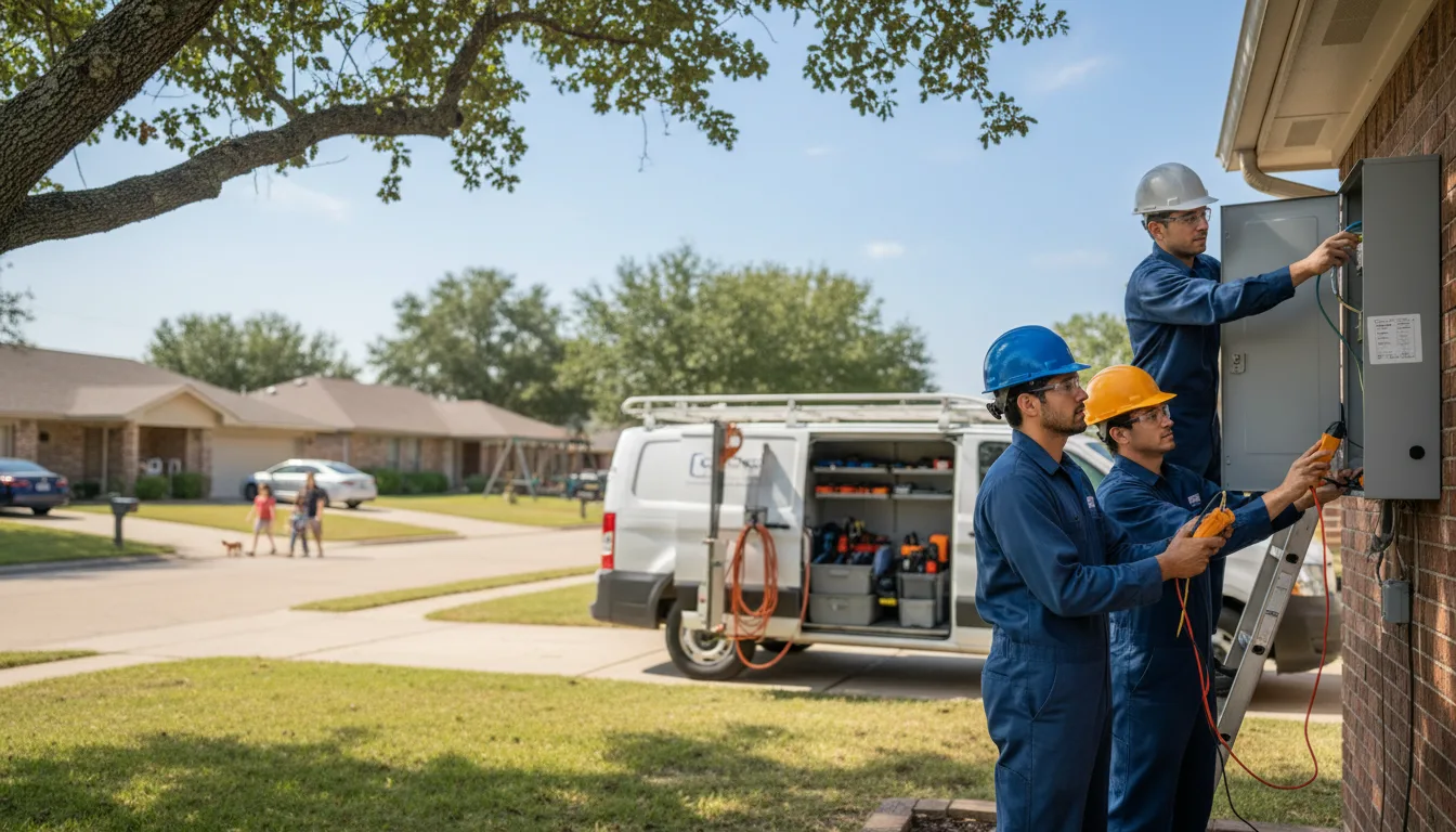 Certified electrician providing emergency electrical services in Jermyn, TX